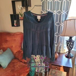 Knox Rose Teal/Green Long Sleeve Blouse
